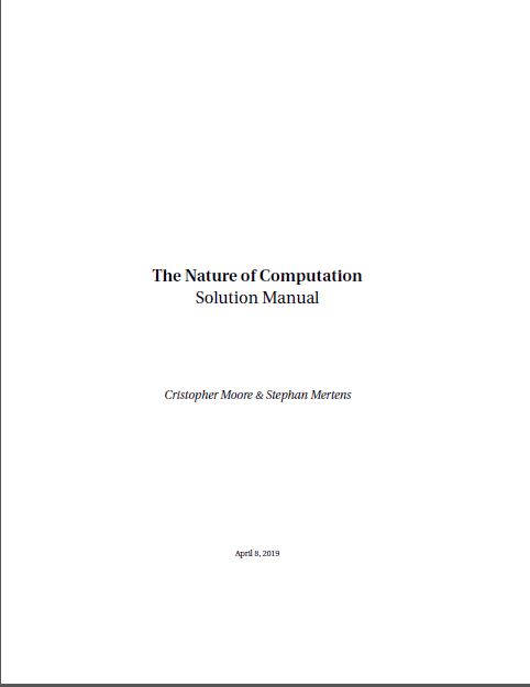 [Solutions Manual] The Nature of Computation Moore and Mertens - Pdf